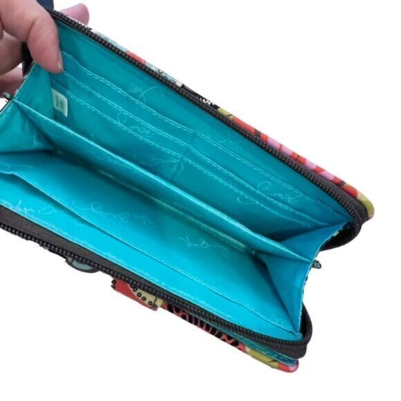 Vera Bradley Paisley Glenna Turn Lock Floral Clutch Wallet Bag Purse COTTAGE EUC - Picture 6 of 6